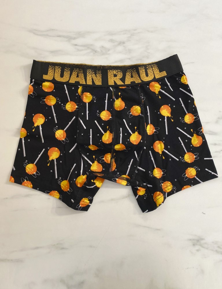 Ανδρικό βαμβακερό μαύρο μποξεράκι με σχέδιο JR254181